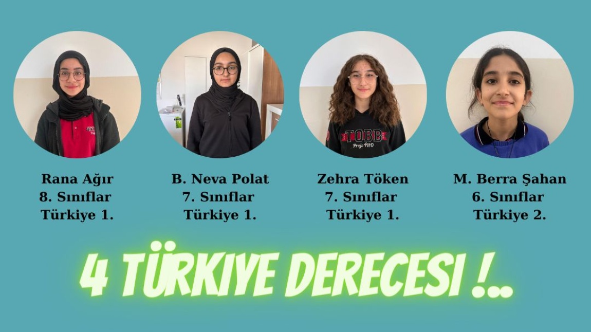 Türkiye Geneli Denemede TOBB Farkı: 4 Türkiye Derecesi